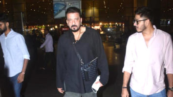 Sanjay Dutt snapped at the airport in black outfit