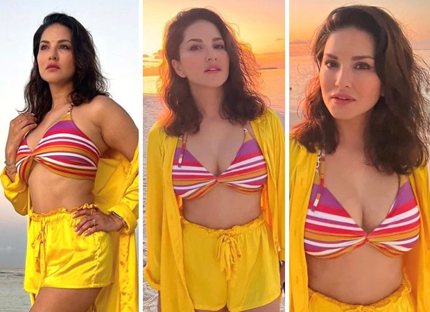 Sanny Lovan Sexy Videos - Sunny Leone looks too hot to handle in multi-colour bikini top and yellow  shorts in Maldives : Bollywood News - Bollywood Hungama