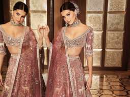 Tara Sutaria stuns in mauve velvet embellished lehenga for a bridal photo-shoot
