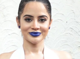 Uorfi Javed pairs up white outfit with bold lipstick