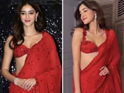 Ananya Panday’s stunning red saree by Nachiket Barve captivated everyone in attendance at Krishan Kumar Dua’s Diwali party
