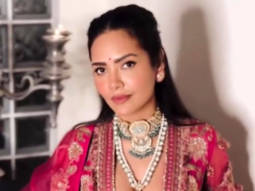 Esha Gupta looks elegant in plunging neck lehenga