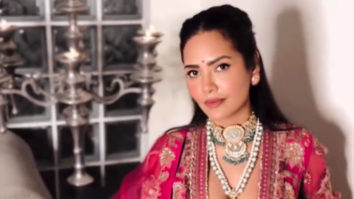 Esha Gupta looks elegant in plunging neck lehenga