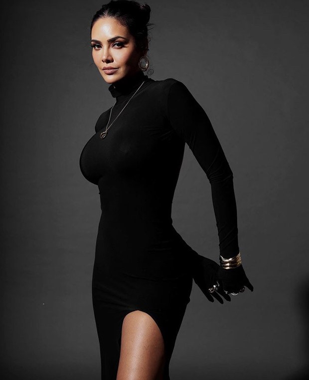 Esha Gupta looks flawless in a black body-con dress with a side slit worth Rs. 26,000 at Bunty Sajdeh's birthday celebration
