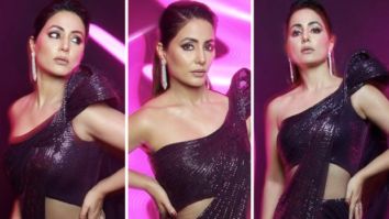 Hina Khan’s stellar aubergine saree gown by Gaurav Gupta makes fans go weak in the knees