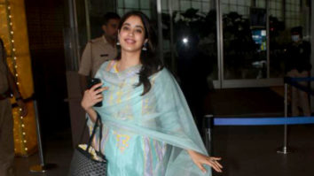 Janhvi Kapoor poses for paps in salwar and cute little jhumkas