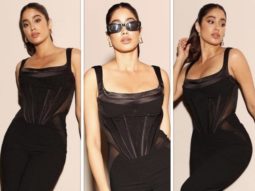 Janhvi Kapoor shells out boss babe vibes in black corset top and pants for Mili promotions