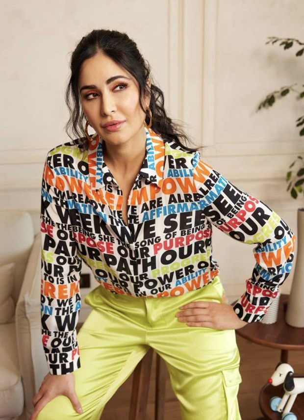 Katrina Kaif rocks quirky vibrant top and neon-coloured pants For Phone Bhoot promotions