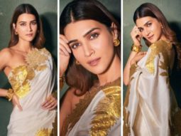 Kriti Sanon left her fans bedazzled in ivory and golden saree at Ayushmann Khurrana’s Diwali bash