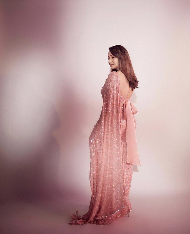 Madhuri Dixit Nene’s pink sequin saree by Manish Malhotra can make your day brighter