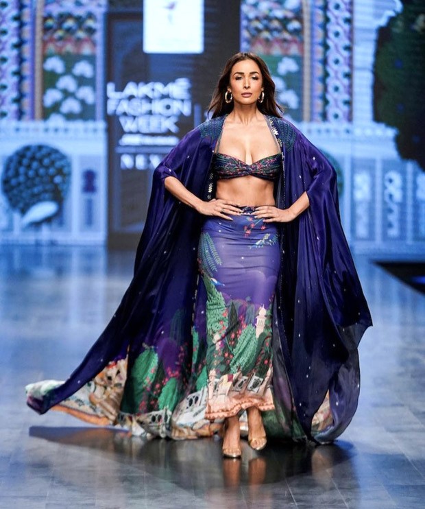 Malaika Arora steals the show in blue skirt and bandeau top by Abirr n' Nanki at Lakme Fashion Week 