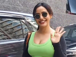 Neha Sharma gets clicked outside her gym as she poses for paps