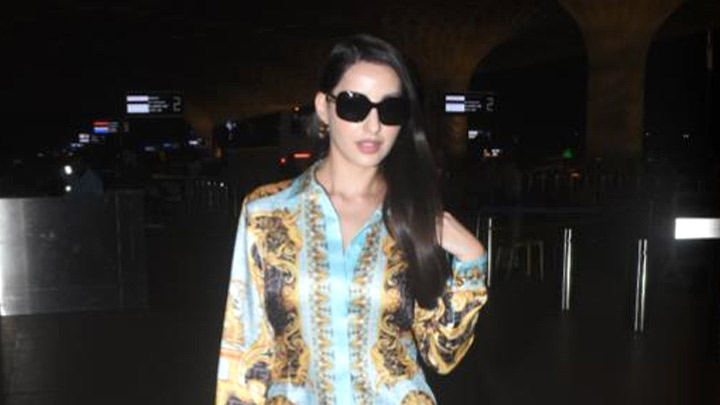 Nora Fatehi looks beautiful as she poses for paps at the airport ...