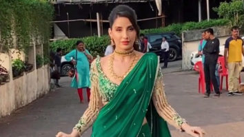 Nora Fatehi looks gorgeous in traditional green saree
