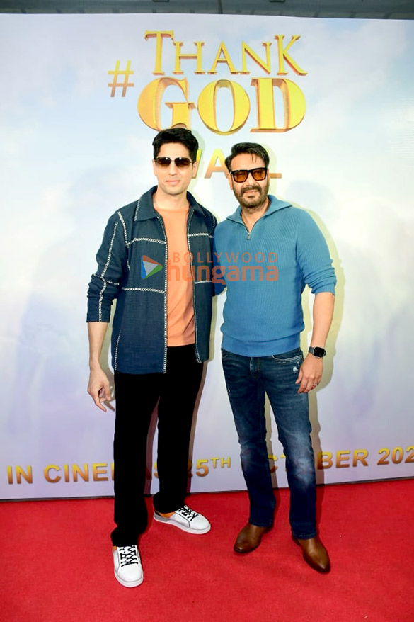 photos ajay devgn sidharth malhotra and indra kumar attend the launch of the thank god trailer 5