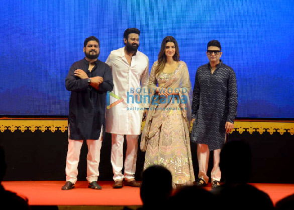 Photos: Prabhas, Kriti Sanon, Om Raut and Bhushan Kumar attend the teaser launch of their film Adipurush in Ayodhya
