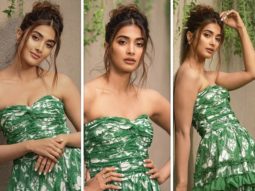 Pooja Hegde’s strapless green and white printed dress is a weekend must-have