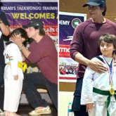 Shah Rukh Khan kisses Taimur Ali Khan while awarding him a medal at Taekwondo competition; poses with Kareena Kapoor Khan, Saif Ali Khan, Karisma Kapoor