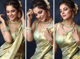 Shehnaaz Gill in green and gold kanjeevaram saree at The 67th Filmfare Awards South 2022 makes fans go weak in knees