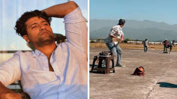 Vicky Kaushal and team play “Jugaad” cricket post-pack-up; use chair as wicket, sandbags for wide line