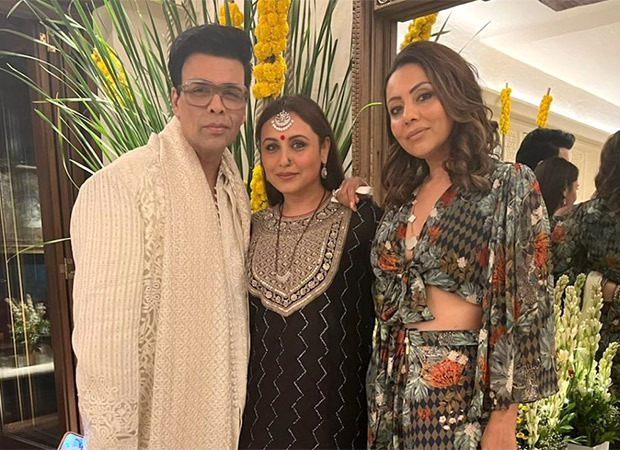 Gauri Khan poses with Karan Johar and Rani Mukerji at Diwali bash; see pic 
