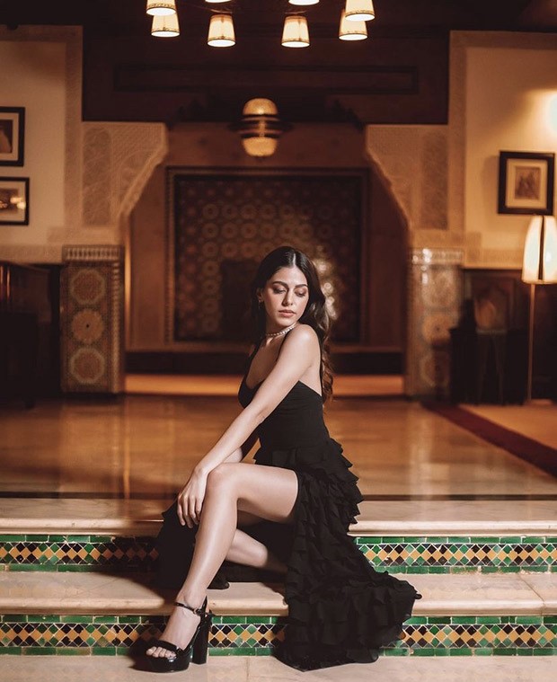 Alaya F turns up the heat in a thigh-high slit black dress as she attends the Marrakech International Film festival