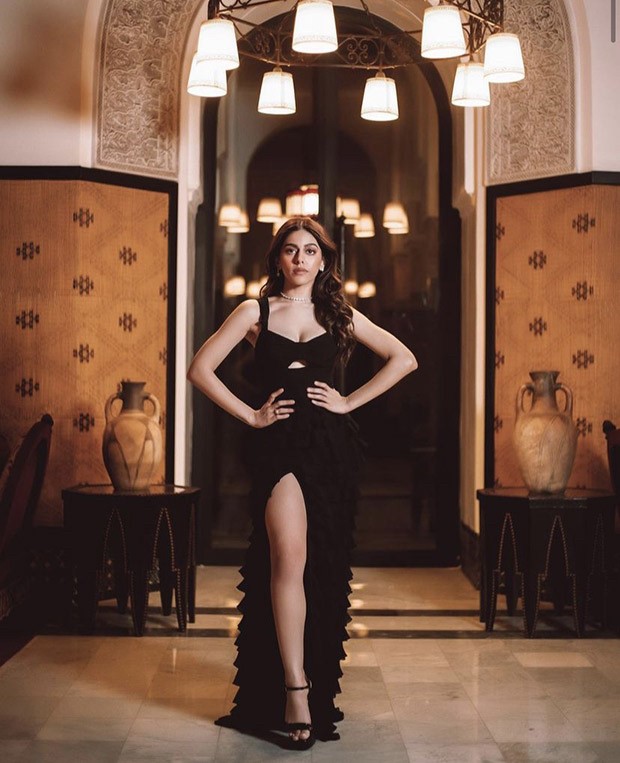 Alaya F turns up the heat in a thigh-high slit black dress as she attends the Marrakech International Film festival