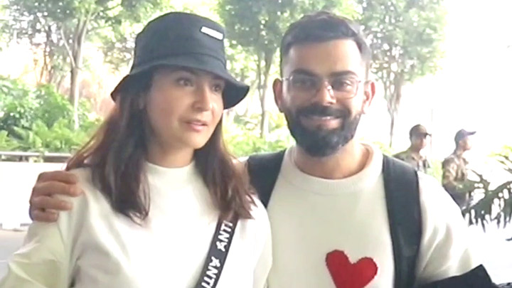 Airport Looks: Virat Kohli, Anushka Sharma Twinning In Monochrome