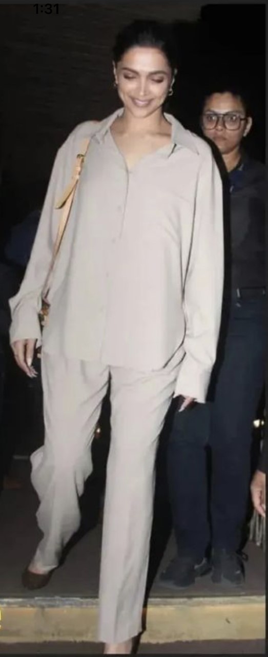 Deepika Padukone offers date night style tips while wearing a beige coordinated outfit and Louis Vuitton heels 