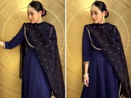 Karisma Kapoor ups the ante for wedding guests in a blue kurta set from Raw Mango
