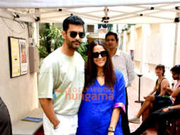 Photos: Neha Dhupia and Angad Bedi snapped outside a cafe in Bandra