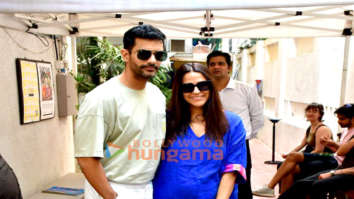 Photos: Neha Dhupia and Angad Bedi snapped outside a cafe in Bandra