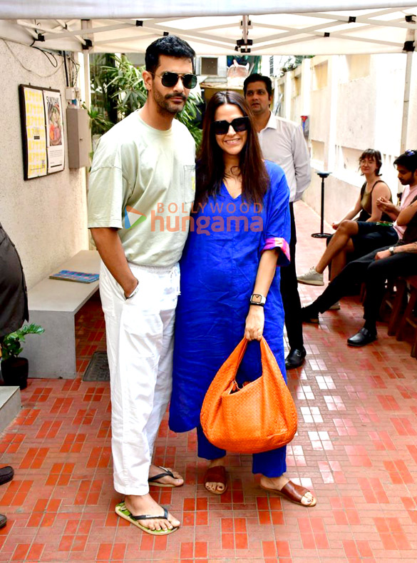 Photos: Neha Dhupia and Angad Bedi snapped outside a cafe in Bandra Photos: Neha Dhupia and Angad Bedi snapped outside a cafe in Bandra