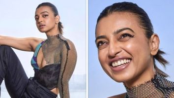 Radhika Apte raises the fashion bar in a dual bodysuit and denim flared pants for Monica, O my darling promotions