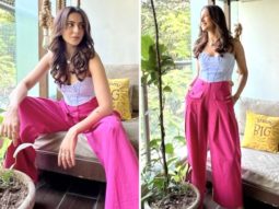Rakul Preet Singh chills in style, dons a fuchsia high waist pants and lavender top