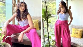 Rakul Preet Singh chills in style, dons a fuchsia high waist pants and lavender top