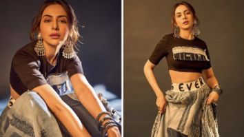 Rakul Preet Singh gives cues on how to nail a denim look with contemporary denim lehenga and crop top