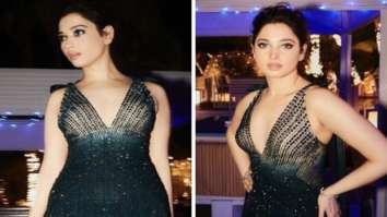 Tamannaah Bhatia’s black & silver ombre gown by Rohit Gandhi Rahul Khanna screams all things party