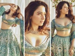 Tamannaah Bhatia’s turquoise and gold lehenga by Falguni & Shane Peacock is meant to be bookmarked for brides-to-be