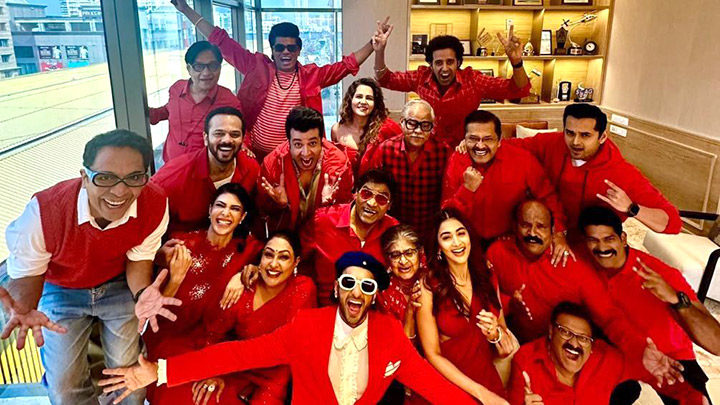 Cast of ‘Cirkus’ have a fun time twinning in red before trailer release