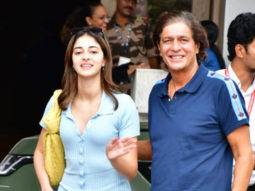 Chunky & Ananya Panday with Sanjay & Shanaya Kapoor get clicked at airport as they leave for FIFA finals