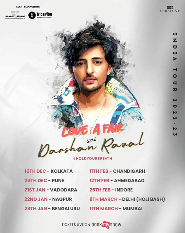 Darshan Raval announces dates for a tencity tour, Love A Fair