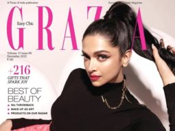 Deepika Padukone ups the hotness factor in a pink mini skirt and a black turtleneck sweater from Louis Vuitton as she becomes Grazia’s new cover girl