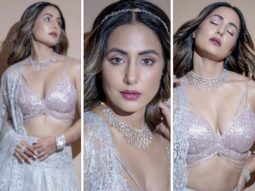 Hina Khan’s lehenga is the appropriate combination of sheen and pastel hues, making it great for your upcoming wedding celebration