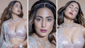 Hina Khan’s lehenga is the appropriate combination of sheen and pastel hues, making it great for your upcoming wedding celebration