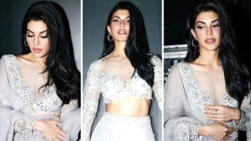Jacqueline Fernandez is nothing less than a princess is in a pearl grey lehenga for Cirkus promotions