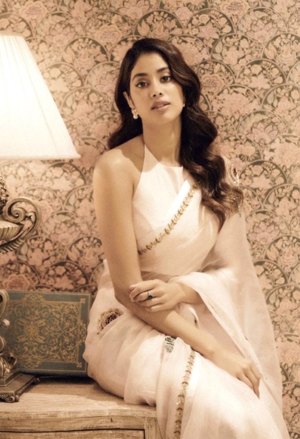 Janhvi Kapoor goes all-traditional in sheer blush pink saree by Shikaarbaag worth rs.35k