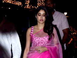 Janhvi Kapoor looks gorgeous as she attends Anant Ambani’s engagement in a pink saree