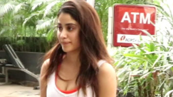 Janhvi Kapoor poses with a cute little fan post workout session
