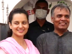 Kangana Ranaut gets clicked in a cheerful mood wearing a pink salwar